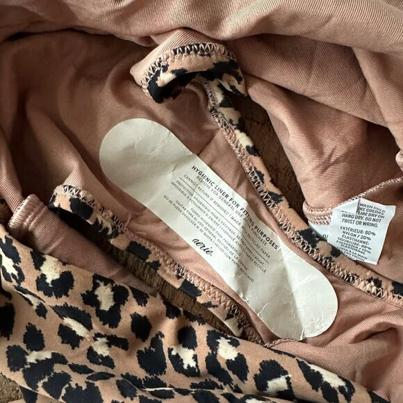 Aerie Womens Leopard Print One Piece Wrap Around Tie Swimsuit US S Long - Picture 4 of 8